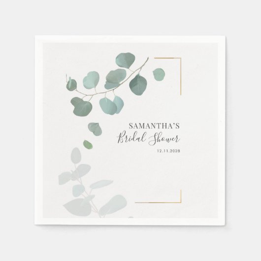 Eukalyptus Botanisches geometrisches Brautparty Serviette (Vorderseite)