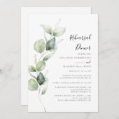 Eukalyptus Botanisches Hochzeitessen Probe Einladung (Vorne/Hinten)