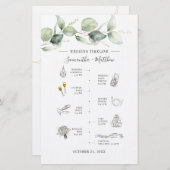 Eukalyptus Botanisches Hochzeitsprogramm Briefpapier (Vorne/Hinten)