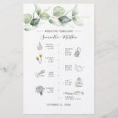 Eukalyptus Botanisches Hochzeitsprogramm Briefpapier (Vorderseite)