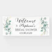 Eukalyptus Botanisches rustikales Brautparty Banner (Horizontal)