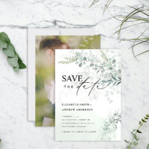 Eukalyptus Botanisches Save the Date-Foto Einladung