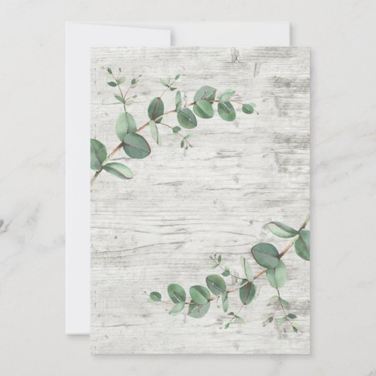 Eukalyptus botanisches Weißholz Einladung (Rückseite)