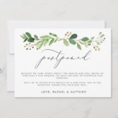 Eukalyptus Bough Postponed Wedding Ankündigung (Vorderseite)