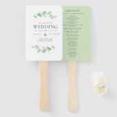 Eukalyptus Bough Watercolor Wedding Program Fächer (Vorne und Hinten)