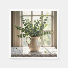 Eukalyptus Bouquet auf Tablette Serviette