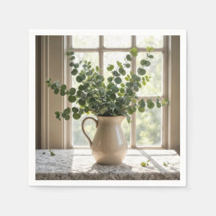 Eukalyptus Bouquet auf Tablette Serviette