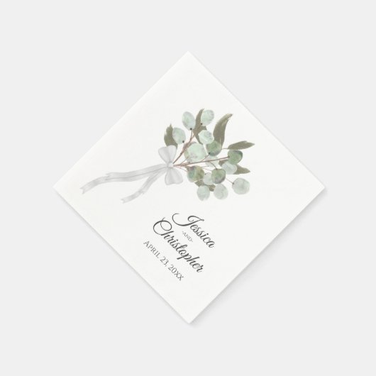 Eukalyptus Bouquet Chic Wedding Serviette (Ecke)