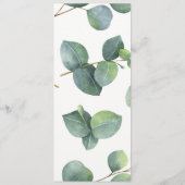 Eukalyptus Bouquet Wedding Menu Card Menükarte (Rückseite)