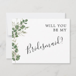 Eukalyptus Bouquet wird meine Bridesmaid-Karte sei Save The Date