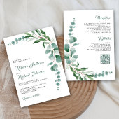 Eukalyptus Branch All in One QR Code Wedding Einladung