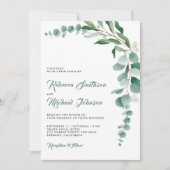 Eukalyptus Branch All in One QR Code Wedding Einladung (Vorderseite)