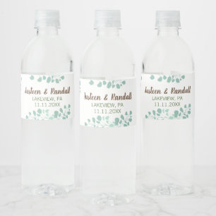 Eukalyptus Branch Water Flasche Label Wasserflaschenetikett