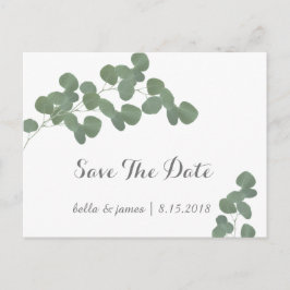 Eukalyptus Branch Wedding Save the Date Postcards Ankündigungspostkarte
