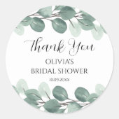 Eukalyptus-Branches mit Aquarellfarbe - Elegant Vi Runder Aufkleber (Vorderseite)