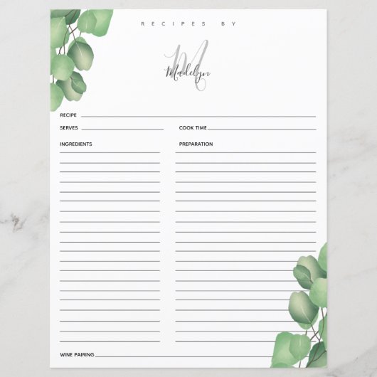 Eukalyptus-Brautparty (Vorderseite)