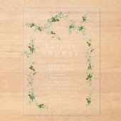 Eukalyptus-Brautparty Acryleinladungen (Vorderseite)