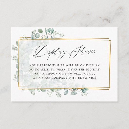 Eukalyptus-Brautparty-Anzeige-Dusche für Wasserfar Begleitkarte (Vorderseite)