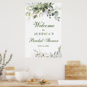 Eukalyptus-Brautparty-Begrüßungszeichen Poster (Küche)