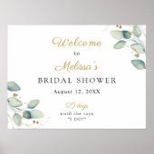 Eukalyptus-Brautparty - Begrüßungszeichen Poster (Vorne)