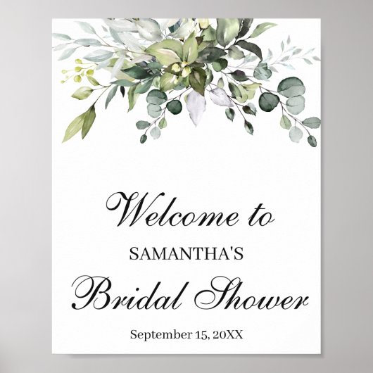Eukalyptus-Brautparty Begrüßungszeichen Poster (Vorne)