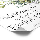 Eukalyptus-Brautparty Begrüßungszeichen Poster (Ecke)