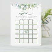 Eukalyptus Brautparty Bingo Game Einladung (Stehend Vorderseite)