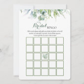 Eukalyptus Brautparty Bingo Game Einladung (Vorderseite)