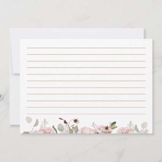 Eukalyptus-Brautparty Blush Blumenkarte Einladung (Rückseite)
