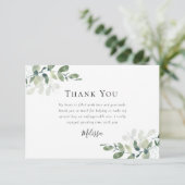 Eukalyptus-Brautparty Dankeskarte (Stehend Vorderseite)