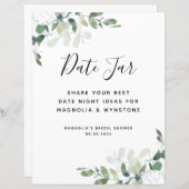 Eukalyptus-Brautparty Datum Night Jar-Zeichen (Vorne/Hinten)