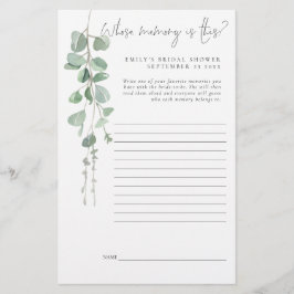 Eukalyptus-Brautparty, dessen Speicher Briefpapier