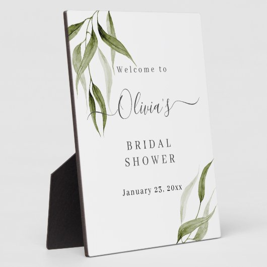 Eukalyptus-Brautparty Easel Fotoplatte (Seite)