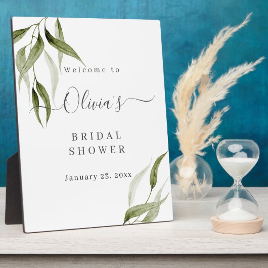 Eukalyptus-Brautparty Easel Fotoplatte (Seite)