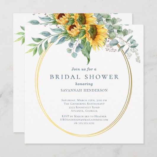 Eukalyptus-Brautparty Einladung (Vorne/Hinten)