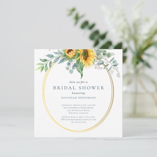 Eukalyptus-Brautparty Einladung (Stehend Vorderseite)