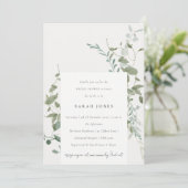 Eukalyptus-Brautparty Einladung (Stehend Vorderseite)