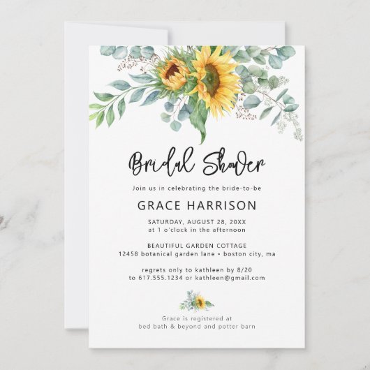 Eukalyptus-Brautparty Einladung (Vorderseite)