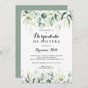 Eukalyptus-Brautparty Einladung