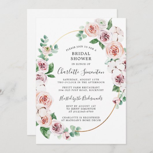 Eukalyptus-Brautparty Einladung (Vorne/Hinten)