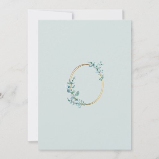 Eukalyptus Brautparty Eternity Gold Ring Einladung (Rückseite)