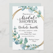 Eukalyptus Brautparty Eternity Gold Ring Einladung (Vorne/Hinten)