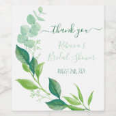 Eukalyptus-Brautparty-Favoriten für Wasserfarben Weinetikett (Einzelnes Label)