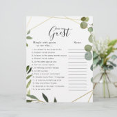 Eukalyptus-Brautparty Finden Sie das Game (Stehend Vorderseite)