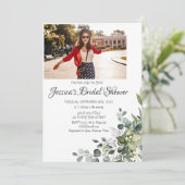 Eukalyptus Brautparty FOTO Einladung (Stehend Vorderseite)