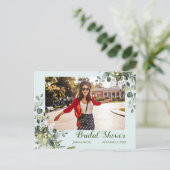 Eukalyptus Brautparty FOTO Einladung Postkarte (Stehend Vorderseite)