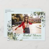 Eukalyptus Brautparty FOTO Einladung Postkarte (Vorne/Hinten)