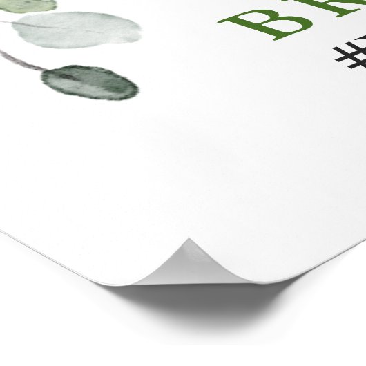 Eukalyptus-Brautparty-Foto Poster (Ecke)