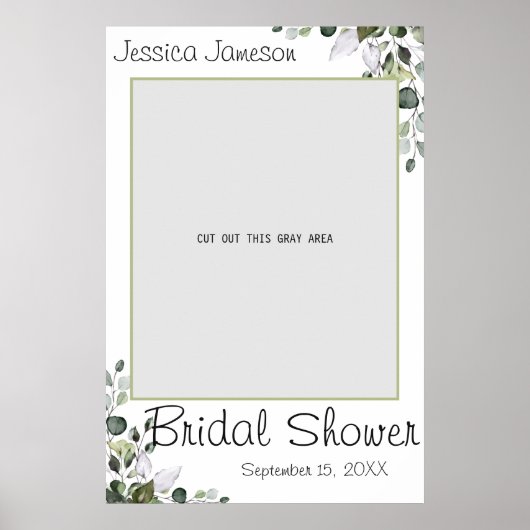 Eukalyptus Brautparty Foto Prompt Poster (Vorne)