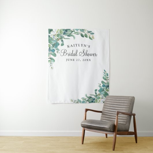 Eukalyptus-Brautparty-Foto Wandteppich (Beispiel)